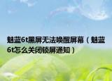 魅蓝6t黑屏无法唤醒屏幕（魅蓝6t怎么关闭锁屏通知）