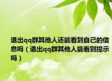 退出qq群其他人还能看到自己的信息吗（退出qq群其他人能看到提示吗）