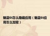 魅蓝6t怎么隐藏应用（魅蓝6t应用怎么加密）