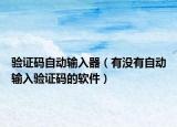 验证码自动输入器（有没有自动输入验证码的软件）