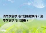 清华学霸学习计划表被疯传（清华学霸学习计划表）