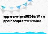 opporeno4pro是双卡的吗（opporeno4pro是双卡双待吗）