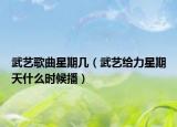 武艺歌曲星期几（武艺给力星期天什么时候播）