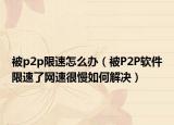 被p2p限速怎么办（被P2P软件限速了网速很慢如何解决）