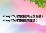 vivoy52s开发者选项无线调试（vivoy52s开发者选项在哪）