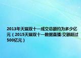 2013年天猫双十一成交总额约为多少亿元（2015天猫双十一数据直播:交额超过500亿元）
