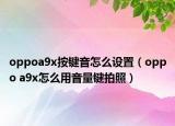 oppoa9x按键音怎么设置（oppo a9x怎么用音量键拍照）