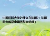 中国医科大学为什么在沈阳?（沈阳医大就是中国医科大学吗）