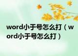 word小于号怎么打（word小于号怎么打）