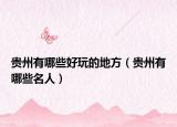 贵州有哪些好玩的地方（贵州有哪些名人）