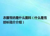 衣服雪纺是什么面料（什么是雪纺衫简介介绍）