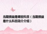当期损益是哪些科目（当期损益是什么科目简介介绍）