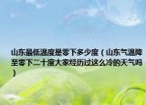 山东最低温度是零下多少度（山东气温降至零下二十度大家经历过这么冷的天气吗）