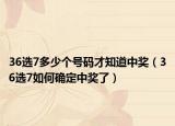 36选7多少个号码才知道中奖（36选7如何确定中奖了）