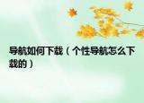 导航如何下载（个性导航怎么下载的）