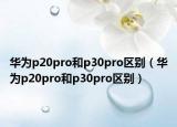 华为p20pro和p30pro区别（华为p20pro和p30pro区别）