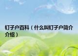 钉子户百科（什么叫钉子户简介介绍）