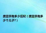 唐宣宗有多少后妃（唐宣宗有多少个儿子?）