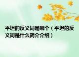 平坦的反义词是哪个（平坦的反义词是什么简介介绍）