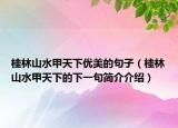 桂林山水甲天下优美的句子（桂林山水甲天下的下一句简介介绍）