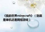 《我的世界minecraft》（到底是单机还是网络游戏）