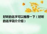 好听的名字可以推荐一下（好听的名字简介介绍）