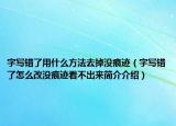 字写错了用什么方法去掉没痕迹（字写错了怎么改没痕迹看不出来简介介绍）