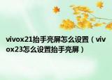 vivox21抬手亮屏怎么设置（vivox23怎么设置抬手亮屏）