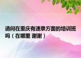 请问在重庆有速录方面的培训班吗（在哪里 谢谢）
