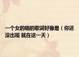 一个女的唱的歌词好像是（你还没出现 就在这一天）