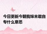 今日更新今朝我嫁未敢自专什么意思