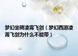 梦幻坐骑凌霄飞剑（梦幻西游凌霄飞剑为什么不能带）