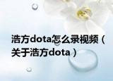 浩方dota怎么录视频（关于浩方dota）