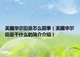 美国华尔街是怎么回事（美国华尔街是干什么的简介介绍）