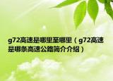 g72高速是哪里至哪里（g72高速是哪条高速公路简介介绍）