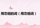 用恋组的词（用恋组词）