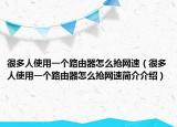 很多人使用一个路由器怎么抢网速（很多人使用一个路由器怎么抢网速简介介绍）