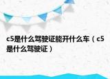 c5是什么驾驶证能开什么车（c5是什么驾驶证）