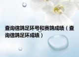 查询信鸽足环号和赛鸽成绩（查询信鸽足环成绩）