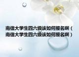 南信大学生四六级该如何报名啊（南信大学生四六级该如何报名啊）