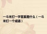一斗米打一字答案是什么（一斗米打一个成语）