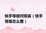 快手等级对照表（快手等级怎么看）