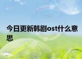 今日更新韩剧ost什么意思
