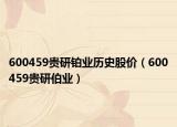 600459贵研铂业历史股价（600459贵研伯业）