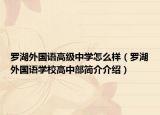 罗湖外国语高级中学怎么样（罗湖外国语学校高中部简介介绍）