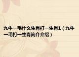 九牛一毛什么生肖打一生肖1（九牛一毛打一生肖简介介绍）