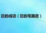 巨的成语（巨的笔顺是）