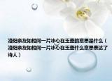 洛阳亲友如相问一片冰心在玉壶的意思是什么（洛阳亲友如相问一片冰心在玉壶什么意思表达了诗人）