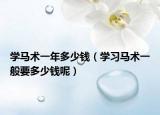学马术一年多少钱（学习马术一般要多少钱呢）