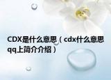 CDX是什么意思（cdx什么意思qq上简介介绍）
